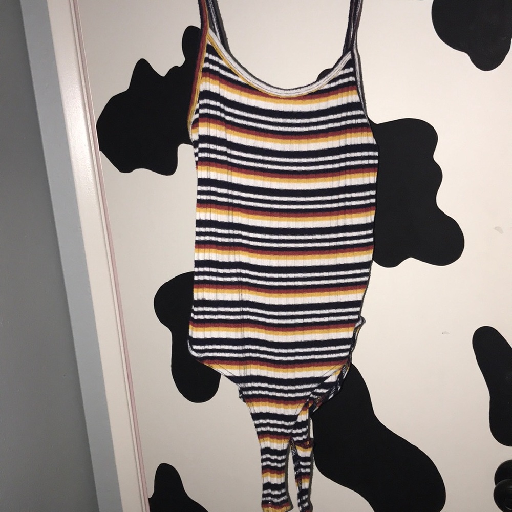 striped body suit